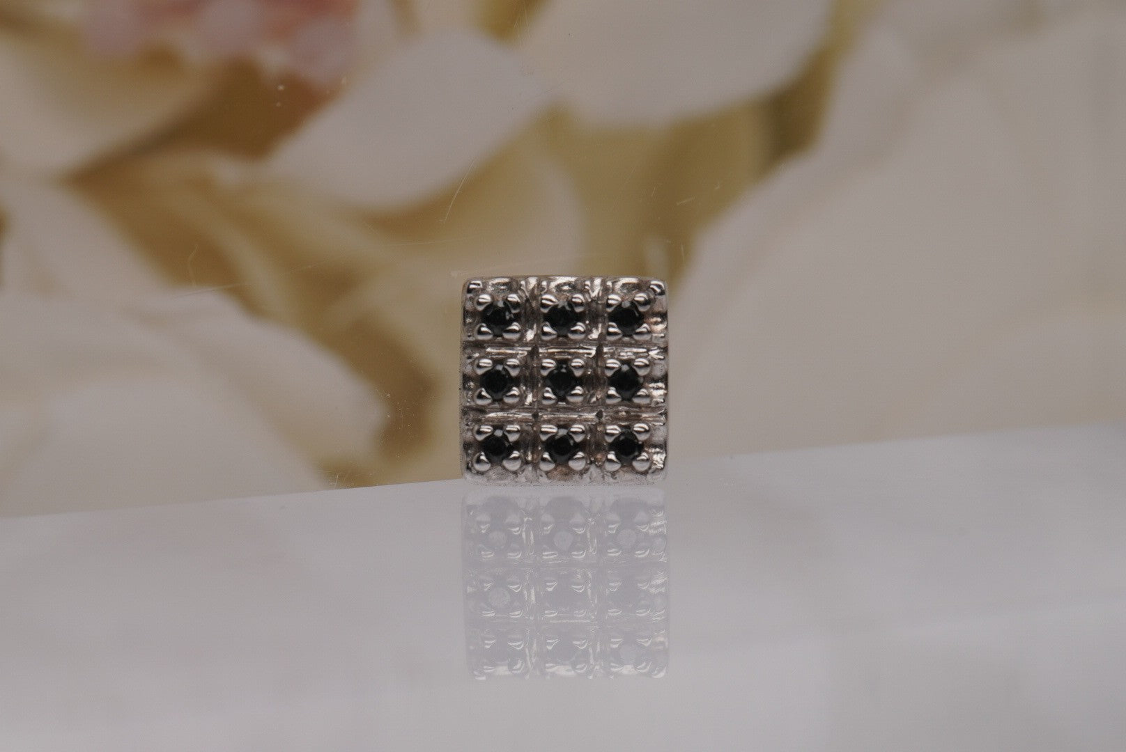 Square Cluster in White Gold
