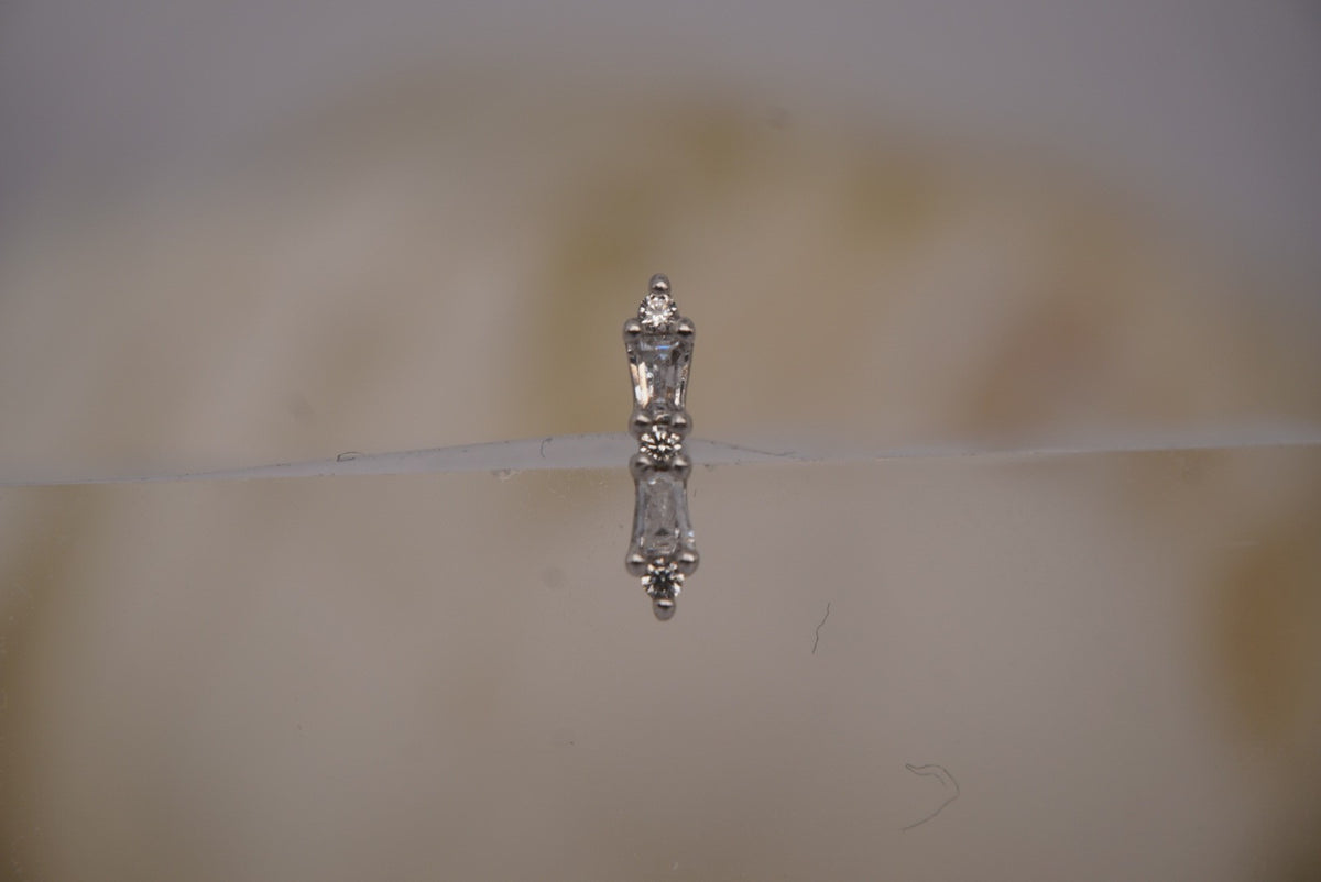 Buddha Jewelry Organics 14k 1.5x8.5mm "Idolized" with Crystals in yellow white and rose gold