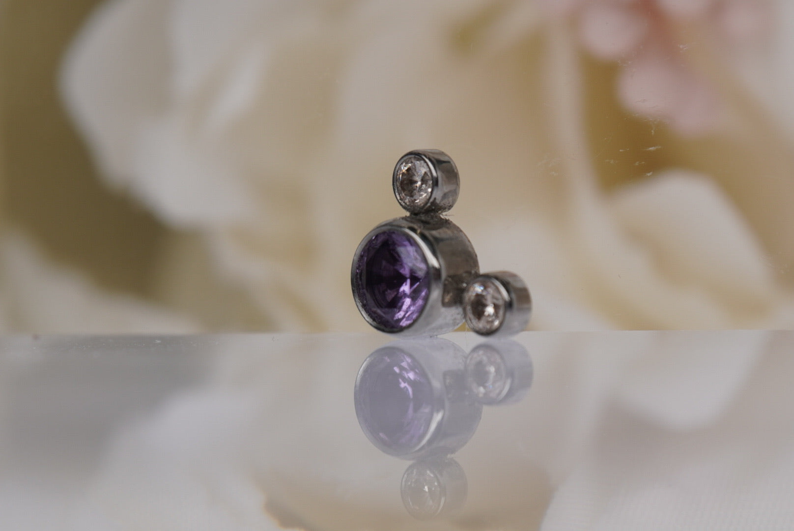 Mickey Head-Alexandrite and Champagne Crystals