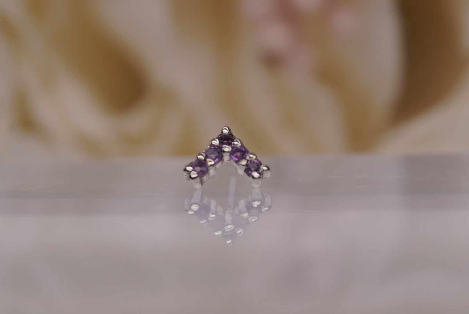 Apex in White Gold- Amethyst Stones