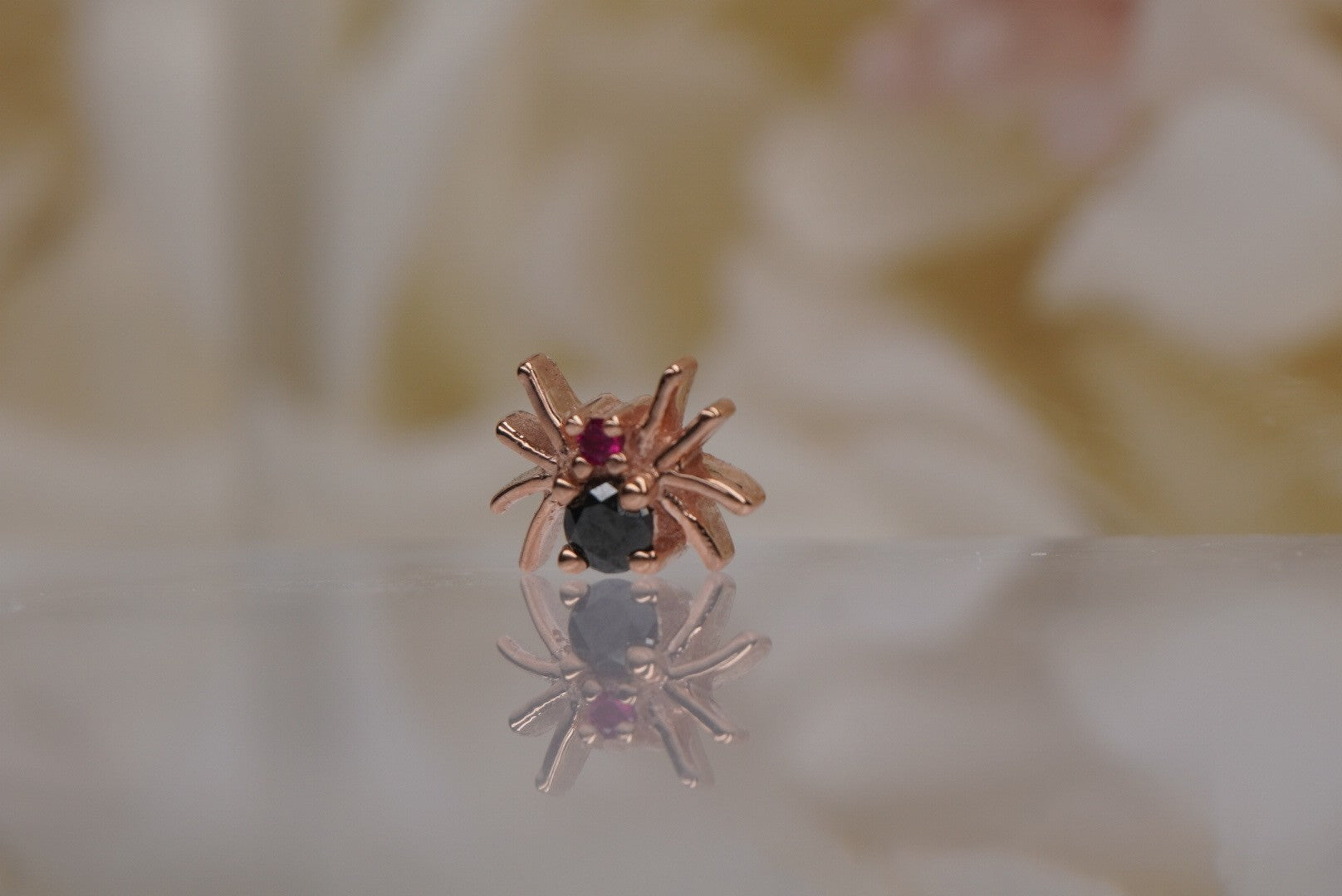 Octo Spider-GENUINE BLACK DIAMONDS & RUBY