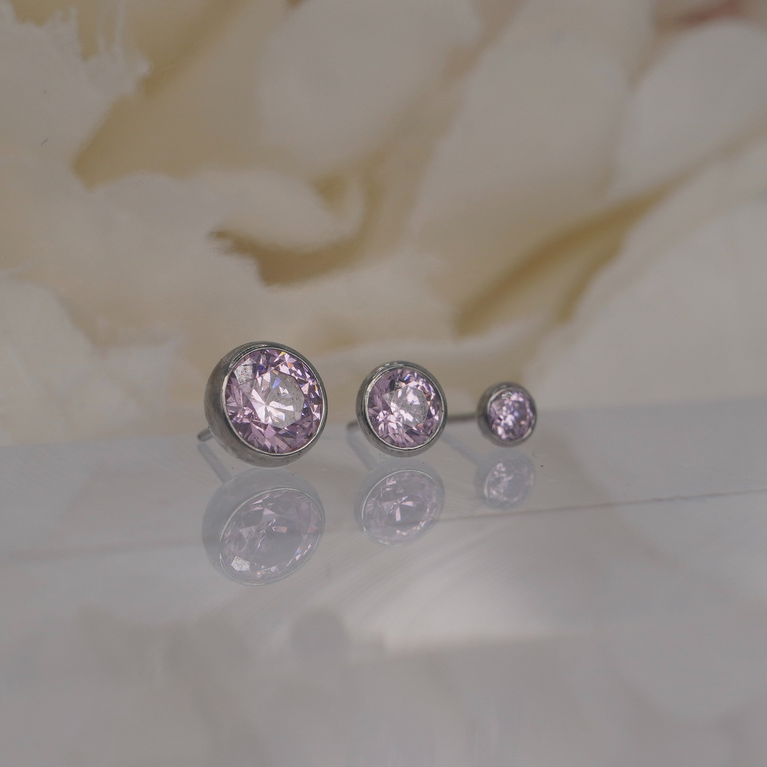 Round Bezel - Pink Crystal