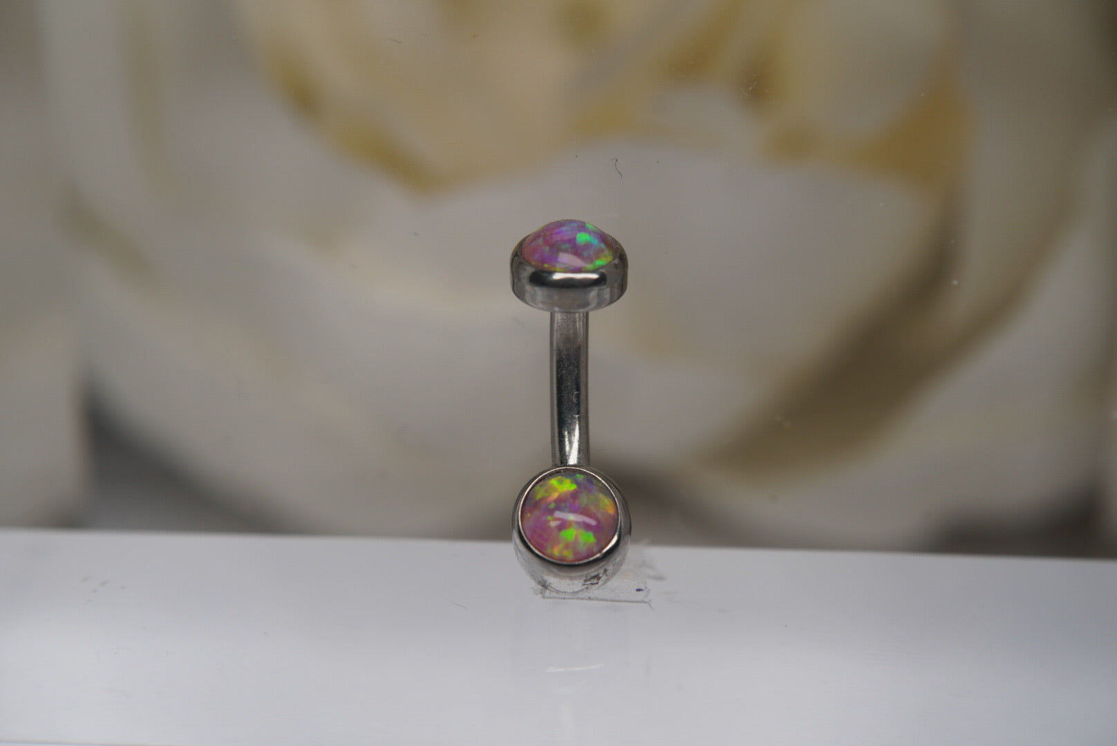 Pink Opal Navel in a Bezel Setting (4mm/4mm)