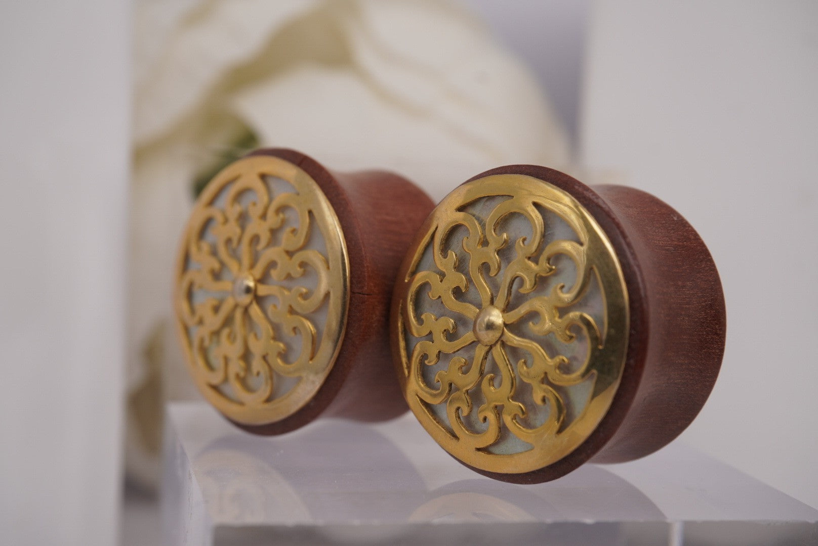 Idol- Yellow Gold Plated with Mother of Pearl