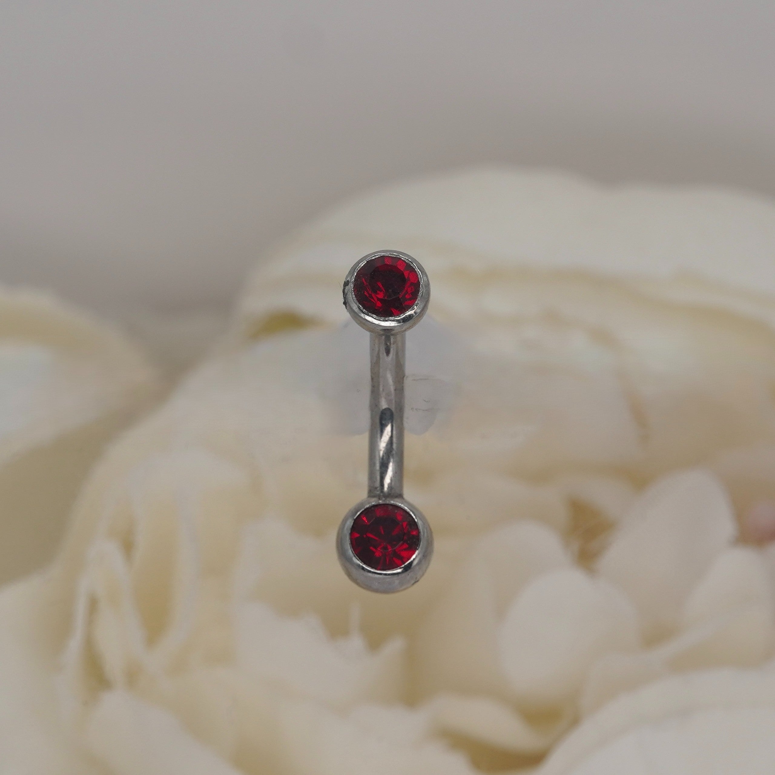 Dark Red Crystal 4x5mm Bezel Navel