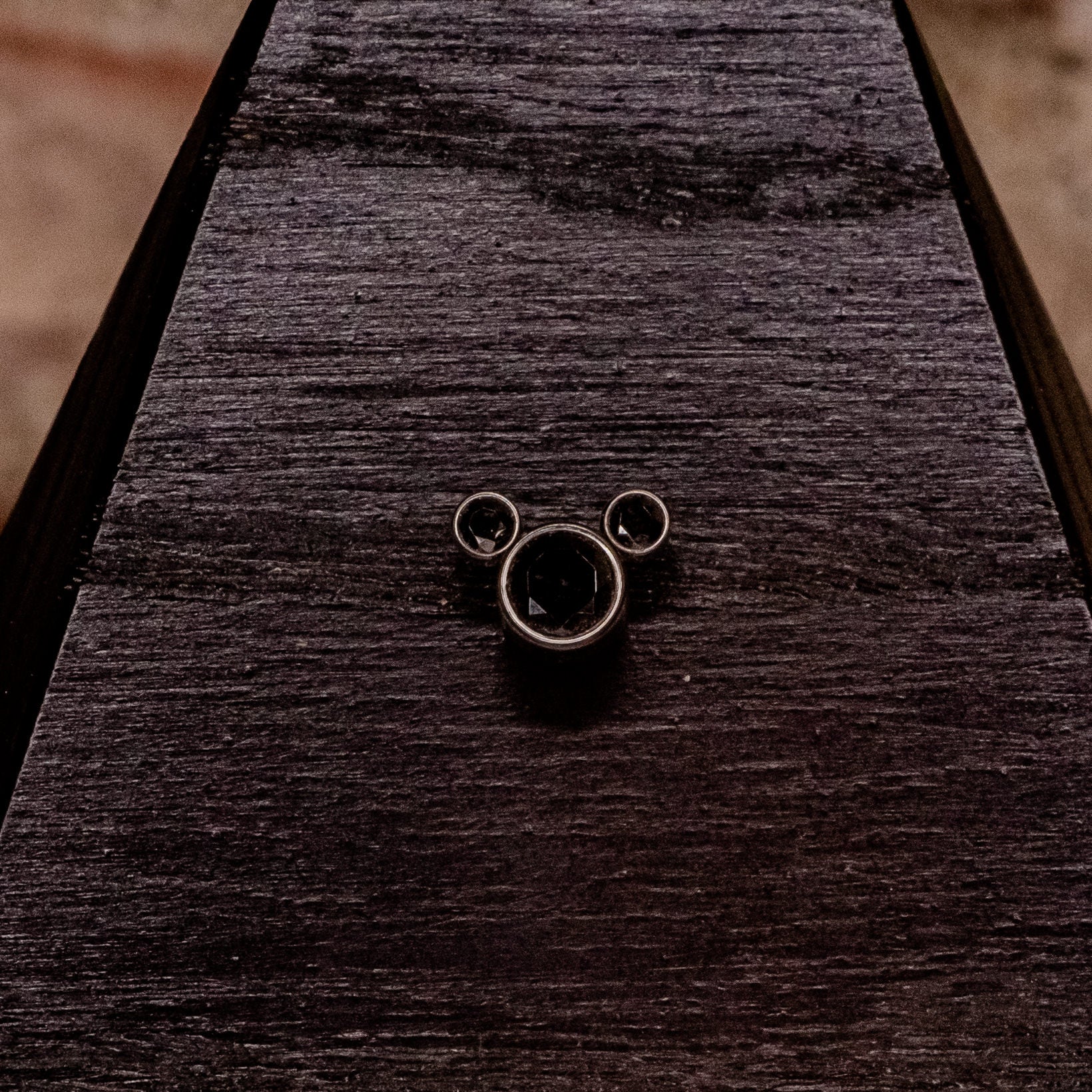 Mickey Head- Black Swarovski Crystals