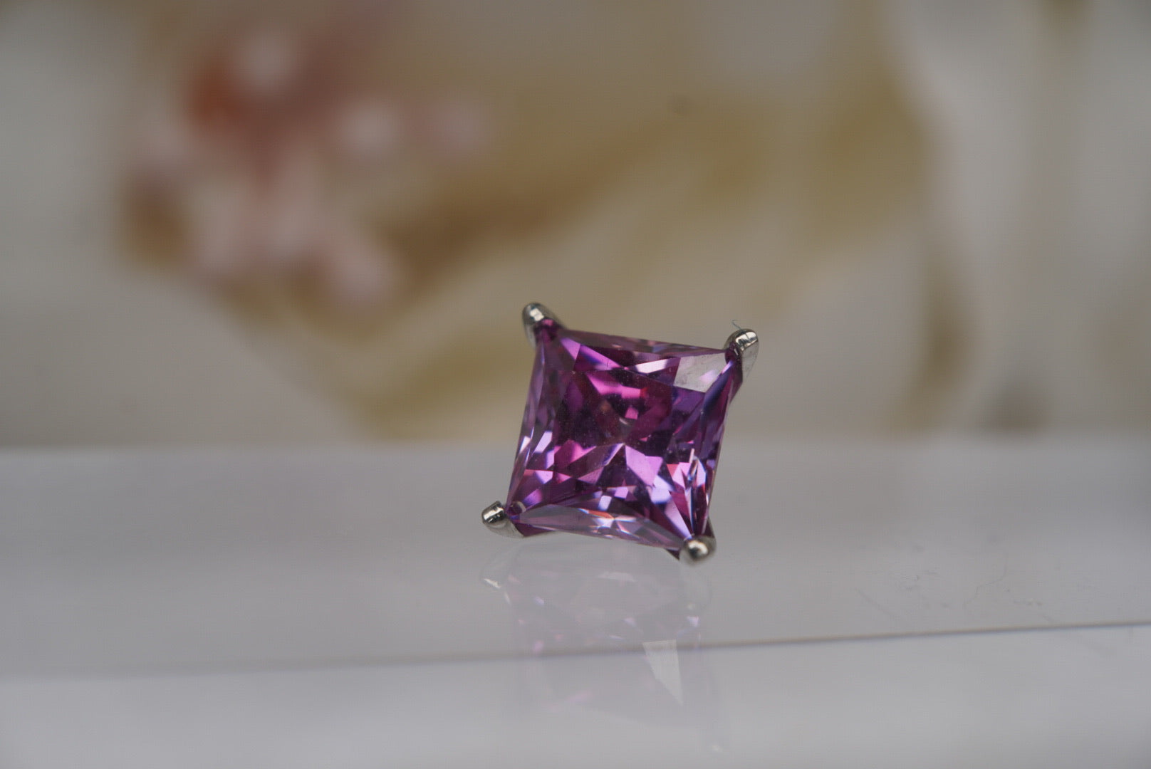 Princess Cut 16g/18g- Fancy Purple Crystal