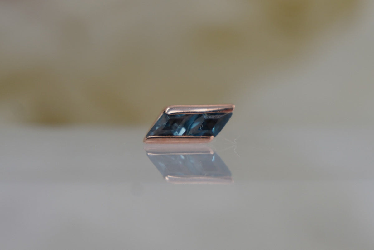 Buddha Jewelry 14k Gold "Joia" London Blue Topaz in THREADLESS Yellow gold white gold rose gold