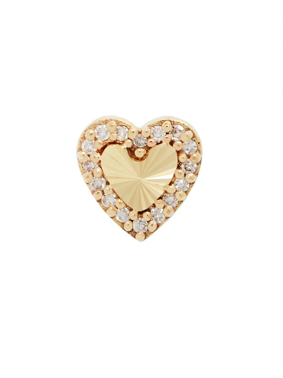 Buddha Jewelry Organics 14k gold 5mm "Rebel Heart" with GENUINE DIAMONDS yellow gold stock image