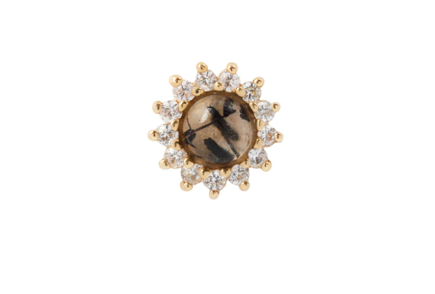 Delphine w/ Tourmalated Quartz & White Sapphire