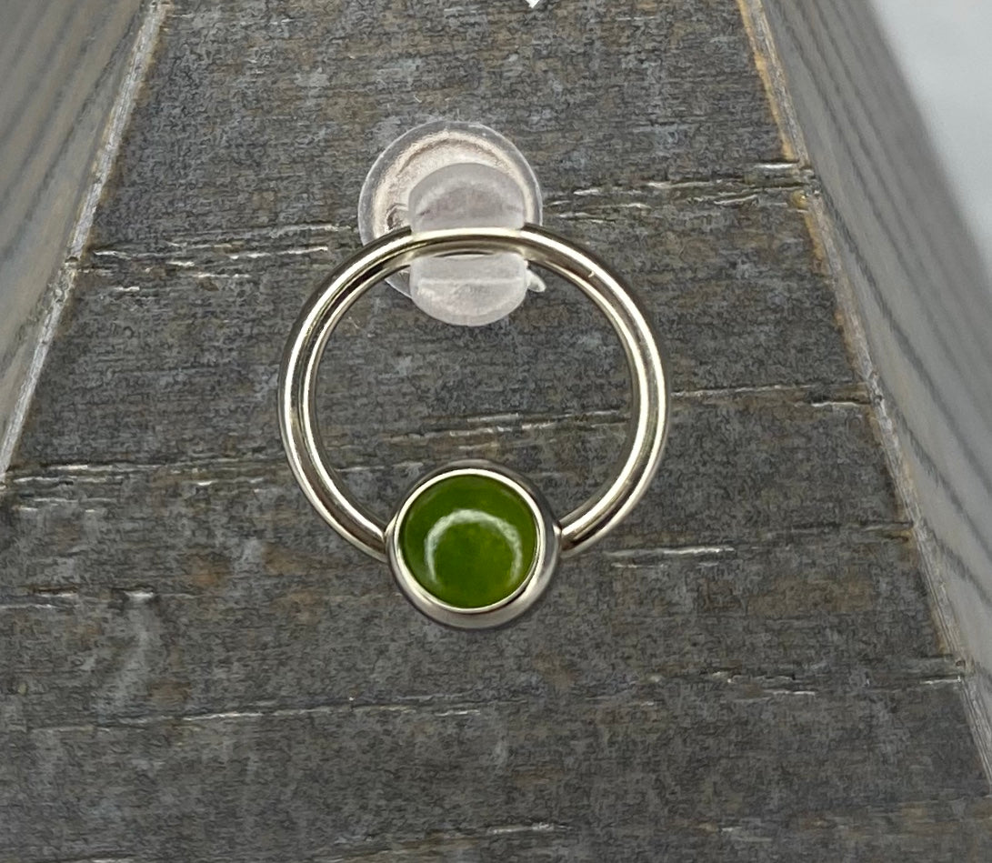 Captive Bead with Jade