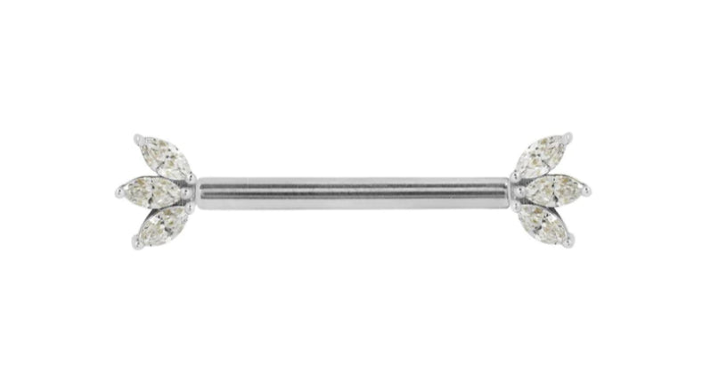 Moet- Forward Facing with Crystals with barbell white gold