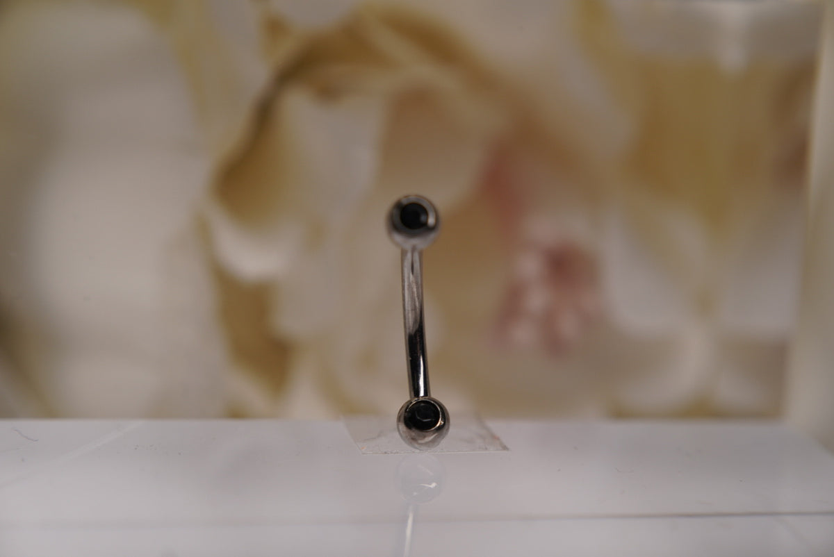 2-Gem Curved Barbell in Various Colors