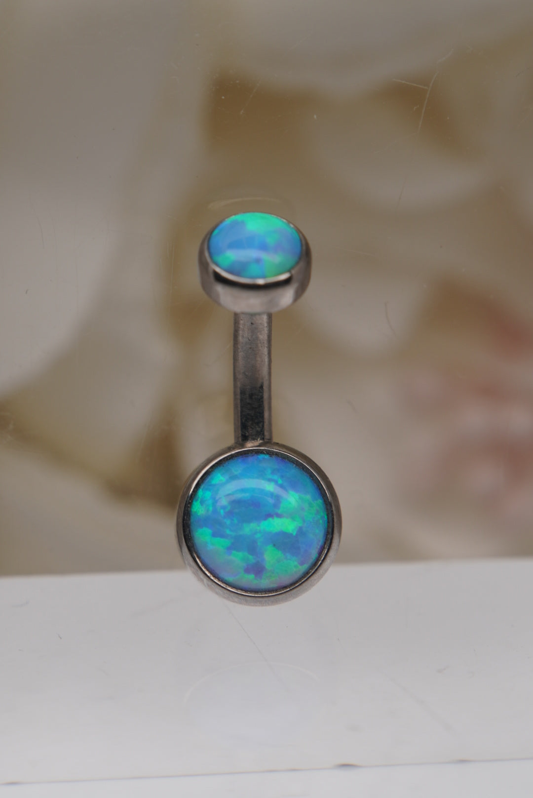 Sky Blue Opal Navel in a Bezel Setting (4mm/6mm)