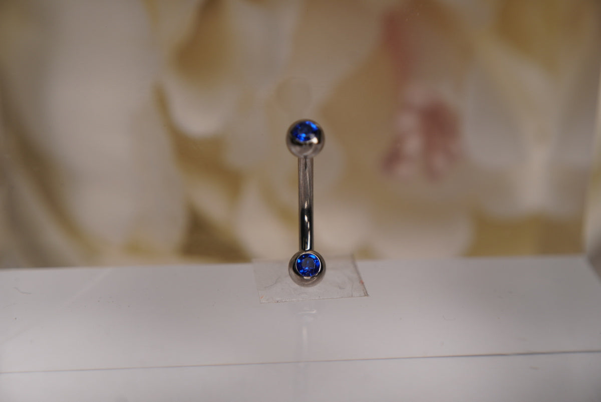 2-Gem Curved Barbell in Various Colors