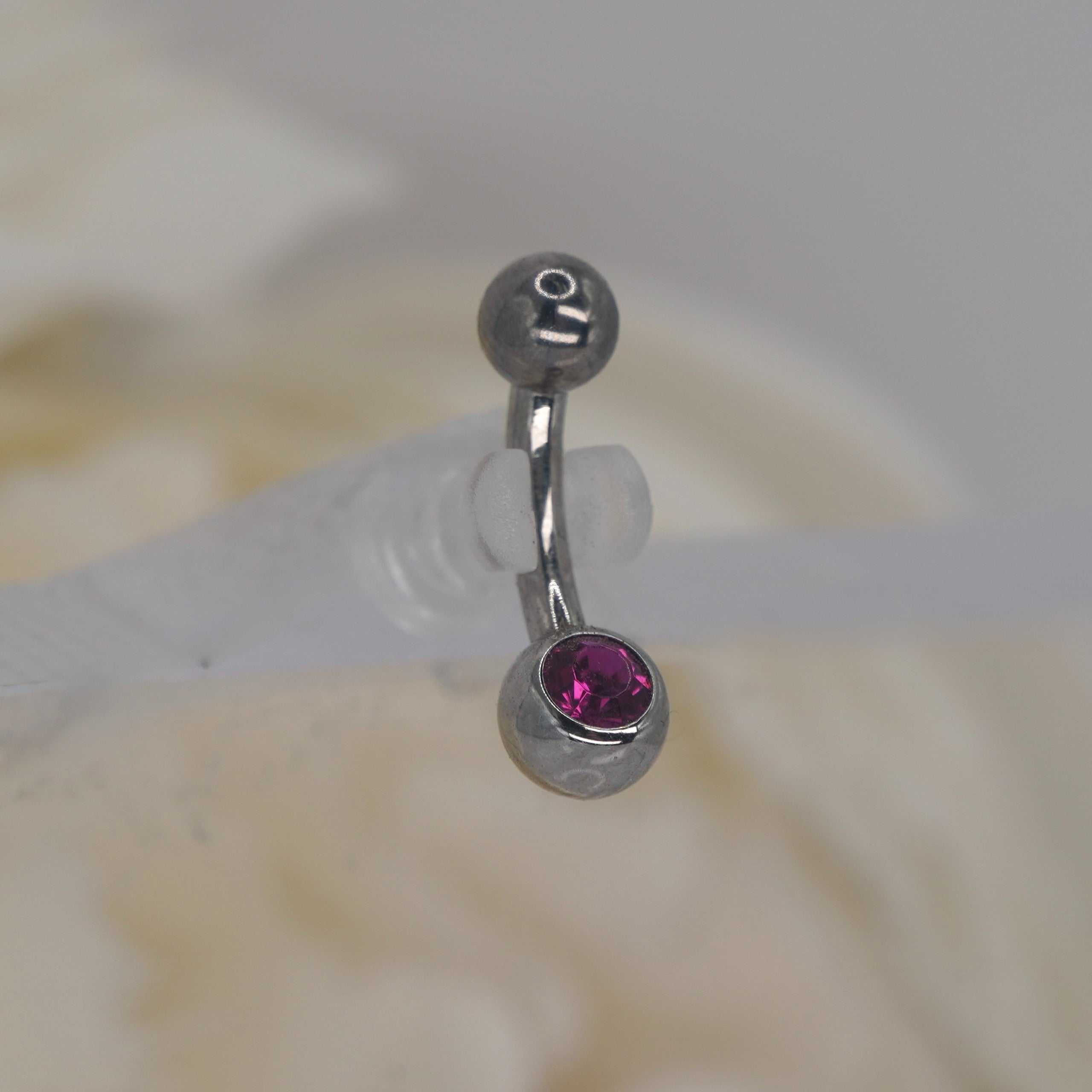 Fuchsia 4mm Bezel Navel with Ball Top