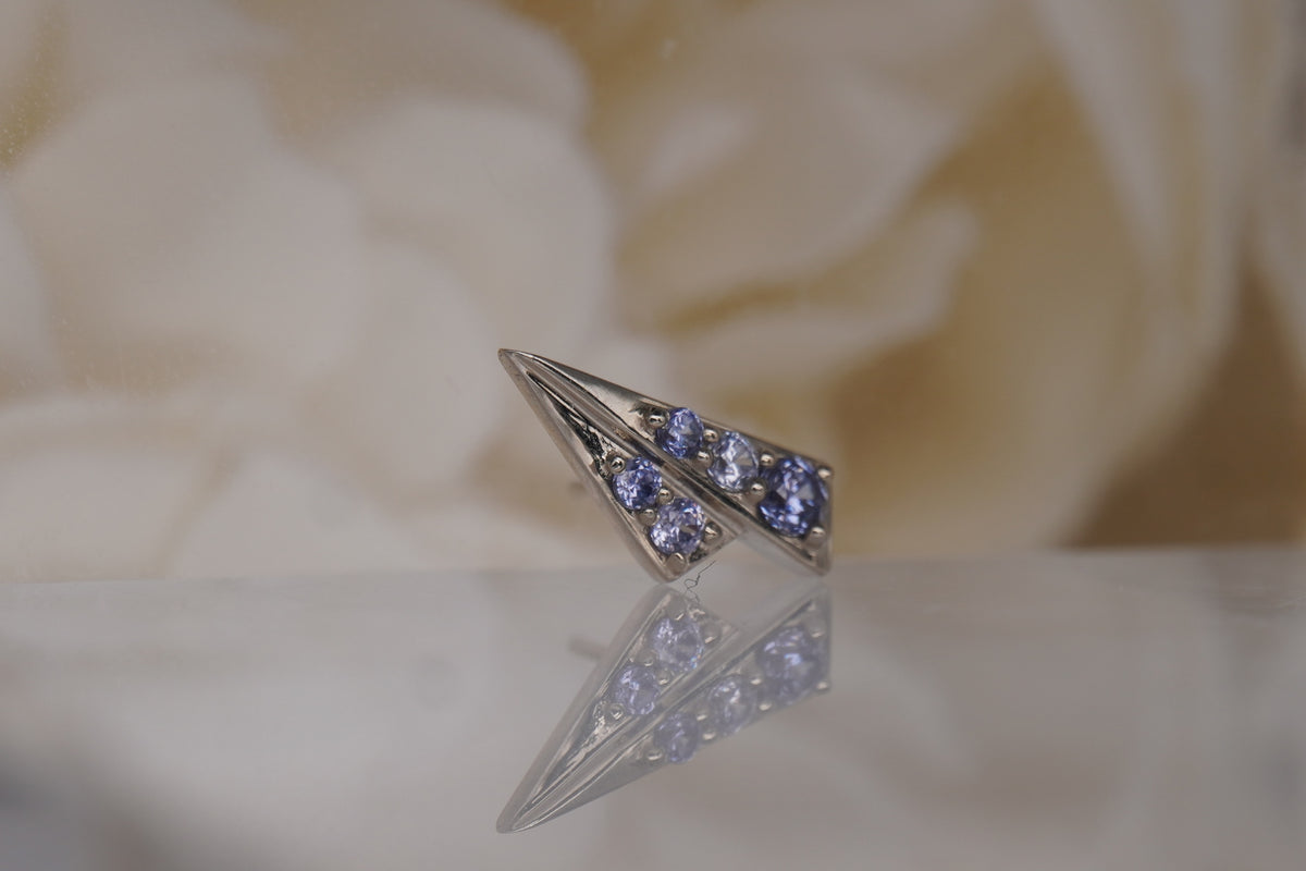 14k gold "Alla" Norvoch threadless alexandrite white gold