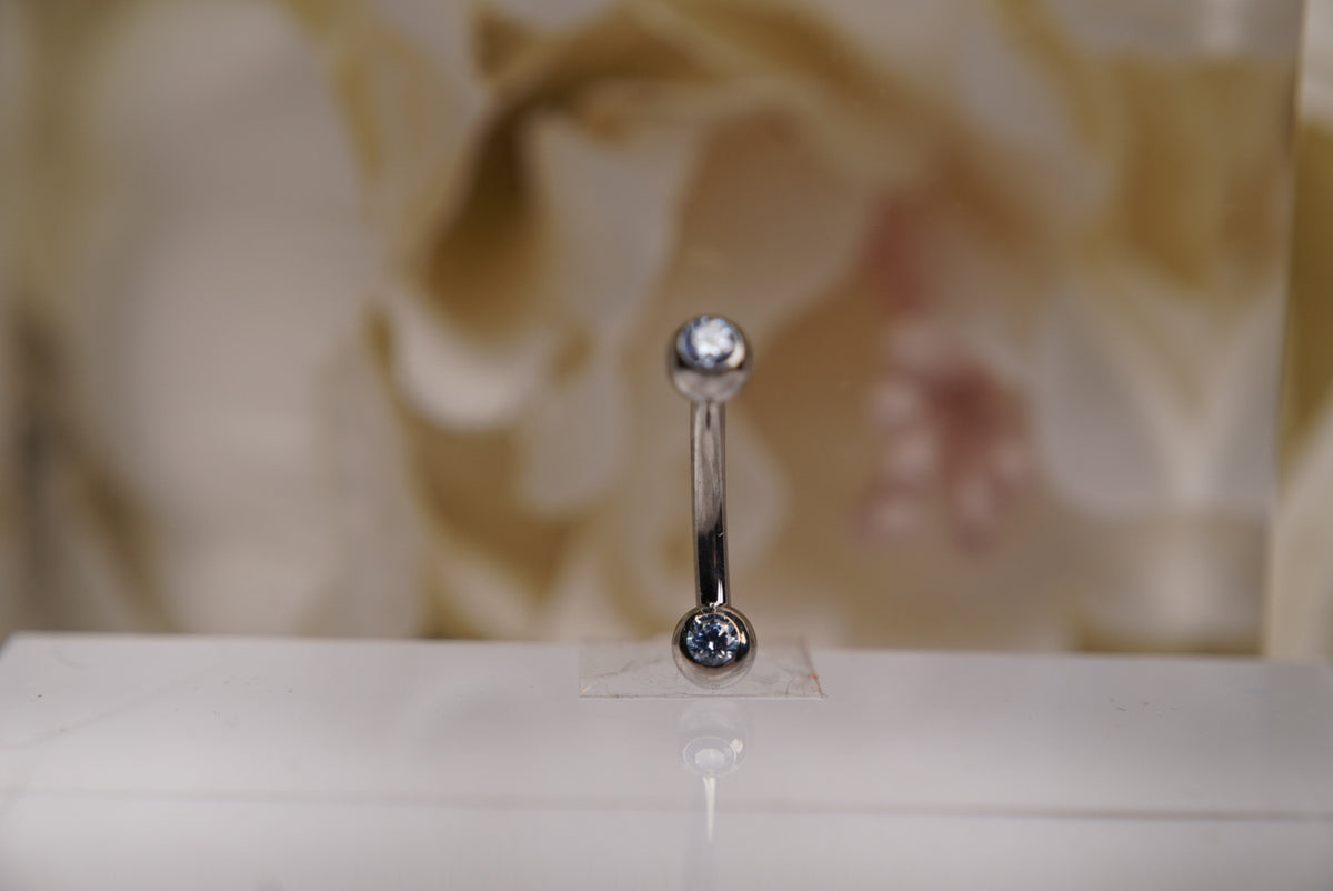 2-Gem Curved Barbell in Various Colors
