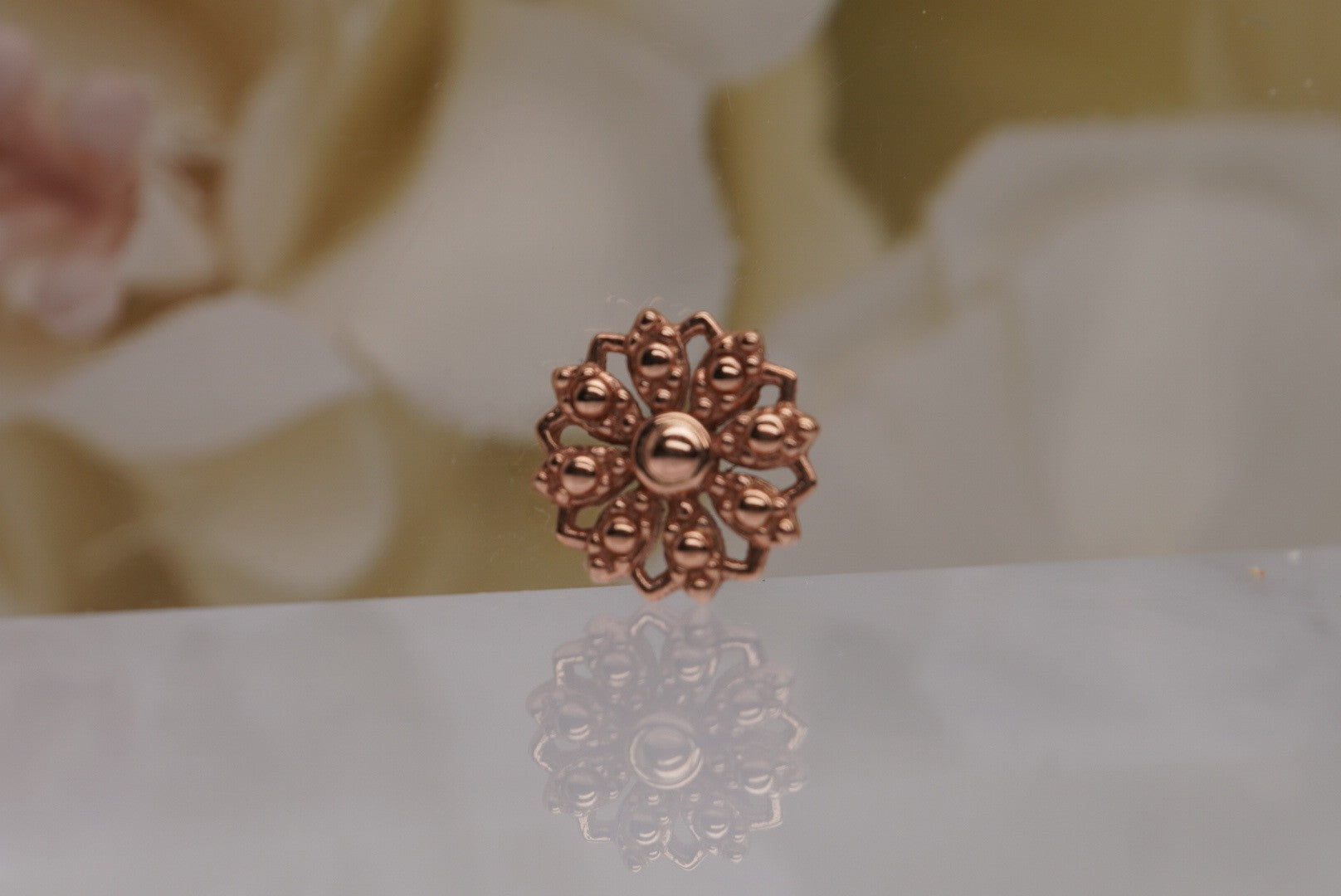 Rosette with Gold Beads