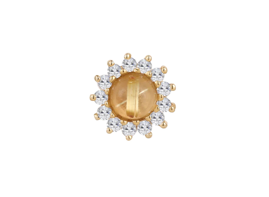 Delphine w/ Golden Rutilated Quartz & White Sapphire
