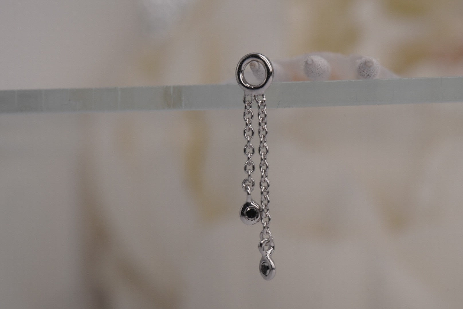 Gemmed Cascade Charm with Black Diamonds