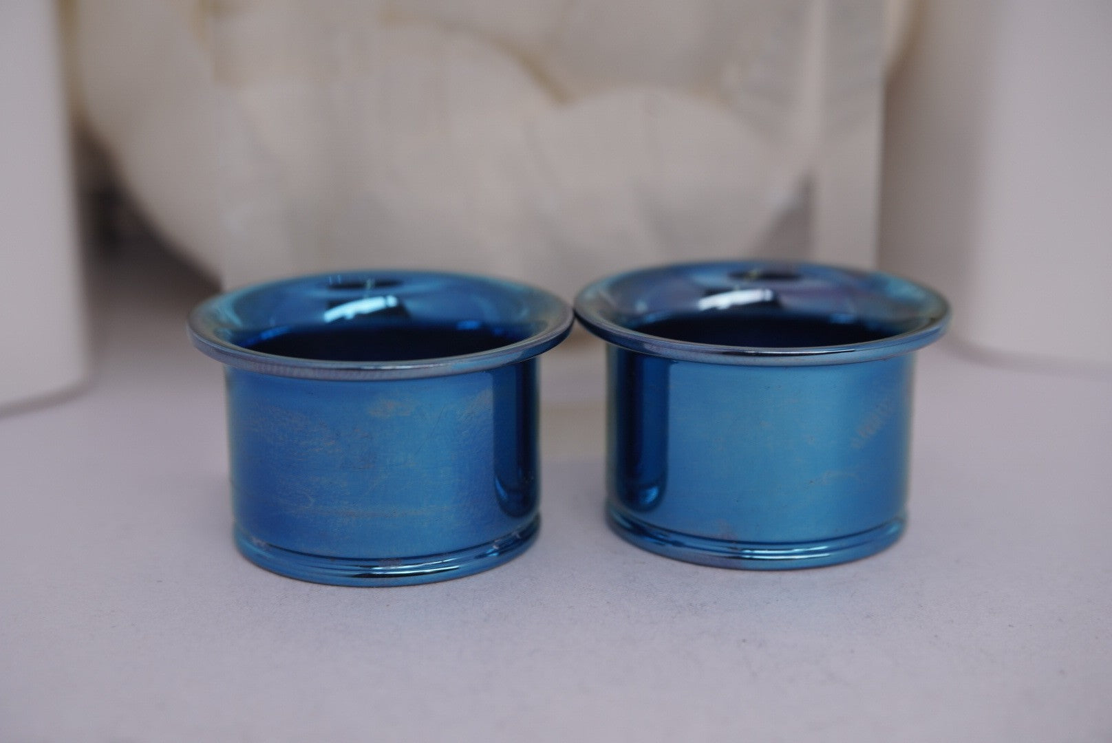 7/8" Single Flair Light Blue Eyelets in Titanium