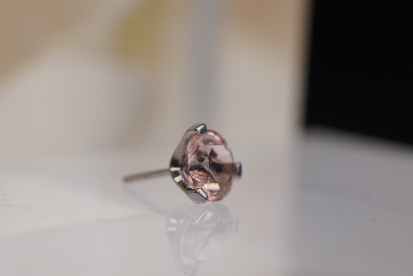 Dusty Morganite Crystal- Prong