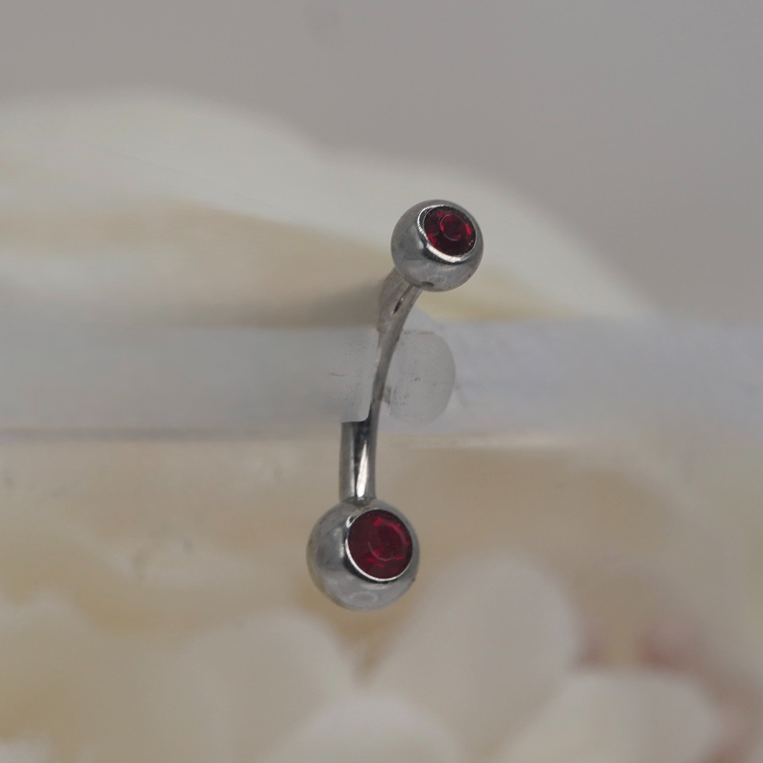 Dark Red Crystal 4x5mm Bezel Navel