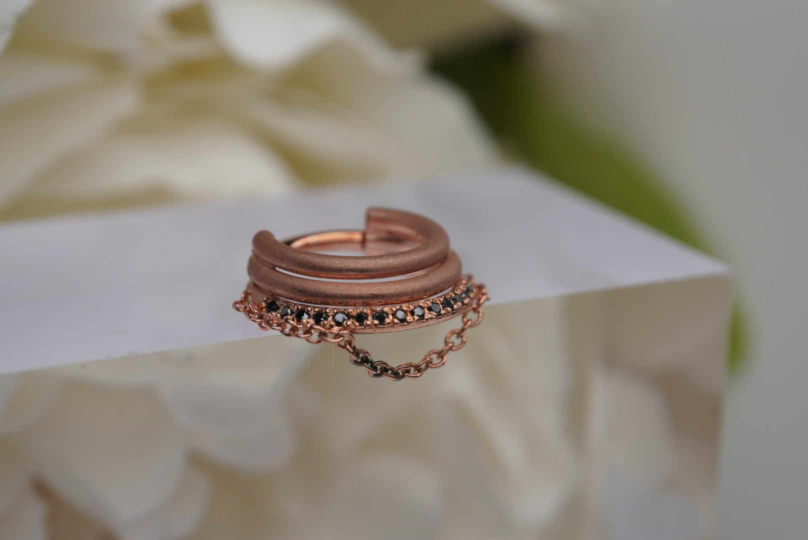 Lucy In Chains in Rose Gold with Black Diamonds