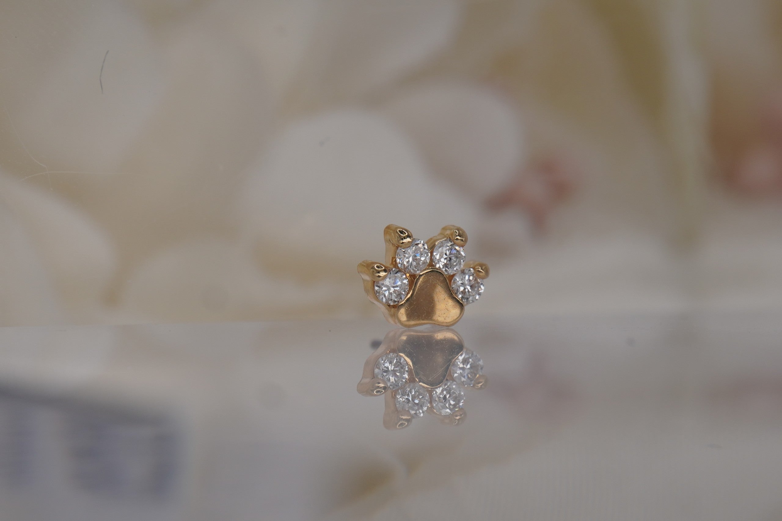 Paw Print with Genuine Lab Grown Diamonds