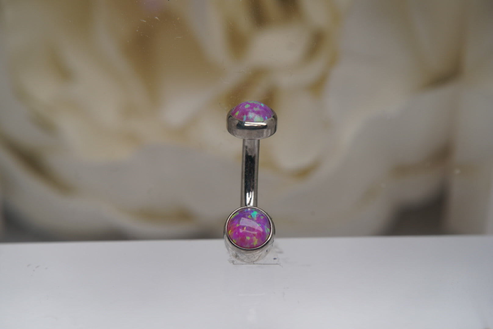 Magenta Opal Navel in a Bezel Setting (4mm/4mm)