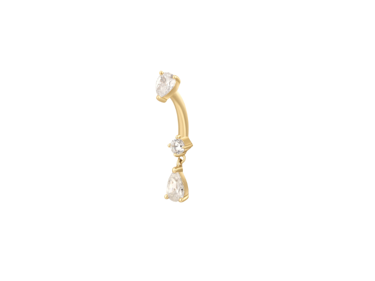 Pear Drop Navel in Yellow Gold