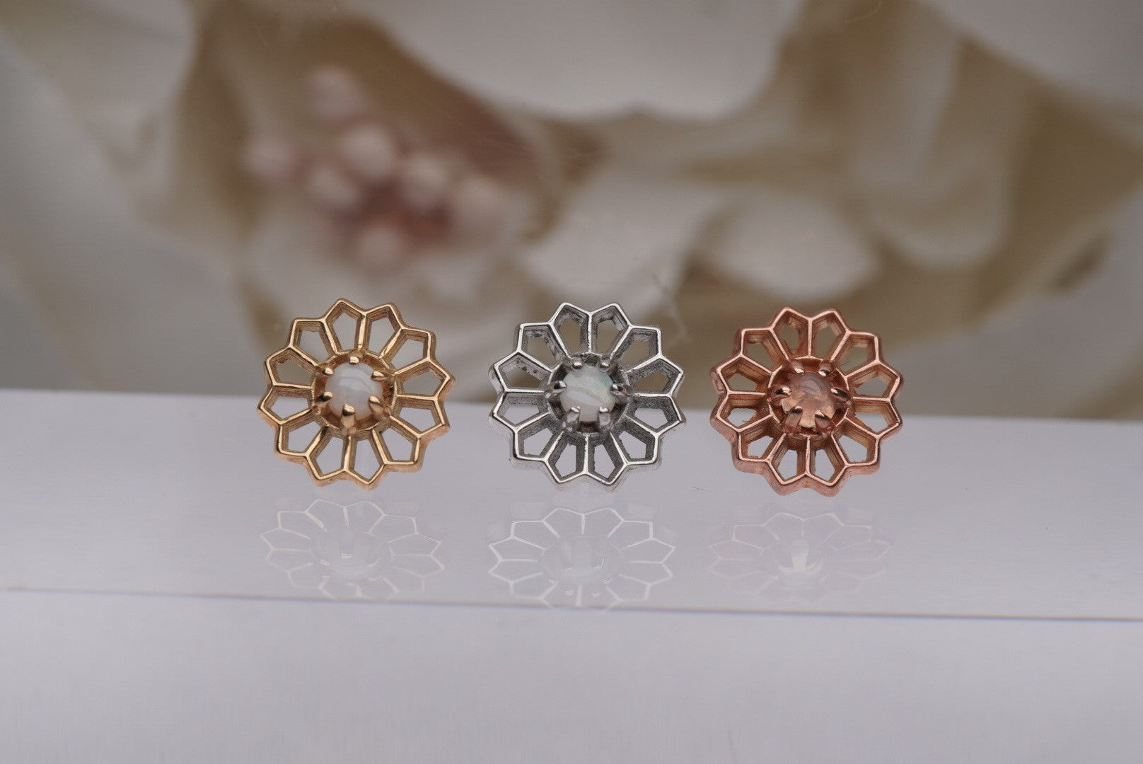 Passion Flower with Opals