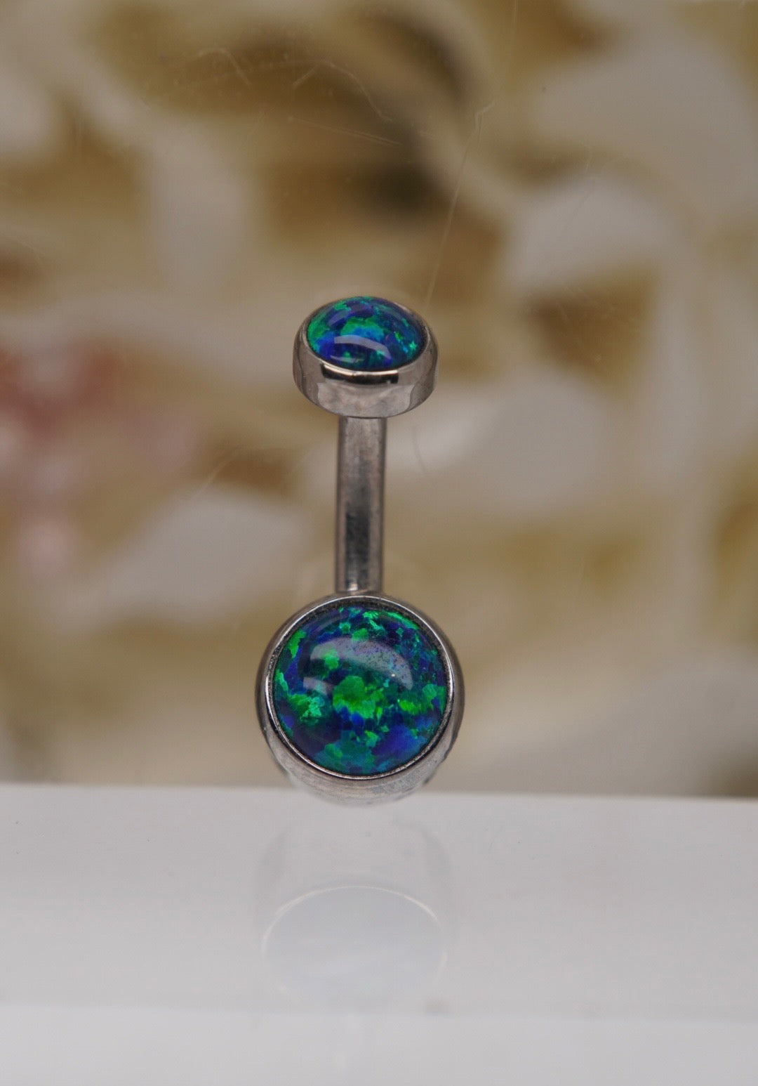 Black Opal Navel in a Bezel Setting (4mm/6mm)