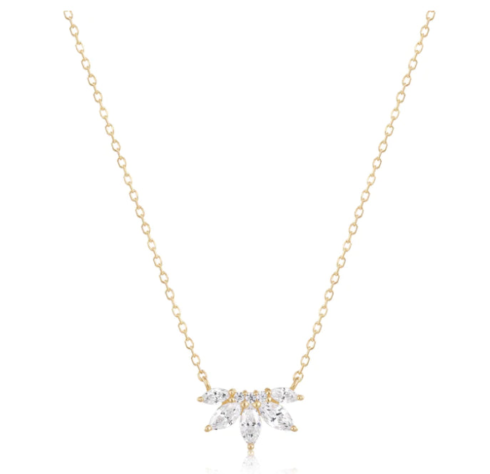 Valentina Necklace with WHITE SAPPHIRES in Yellow Gold