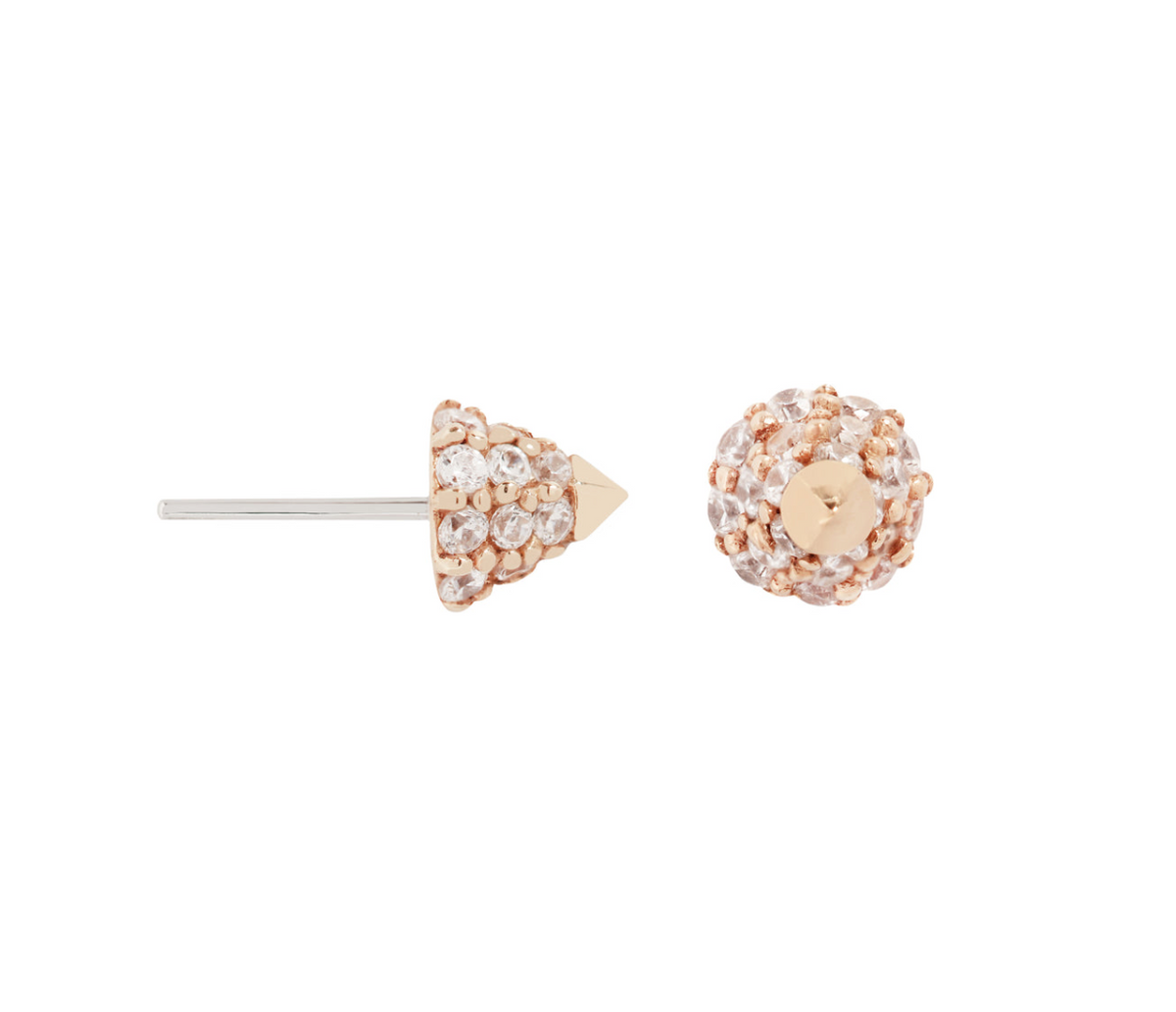 Buddha Jewelry 14k Gold "Maximalist" with crystals in THREADLESS rose gold stock image