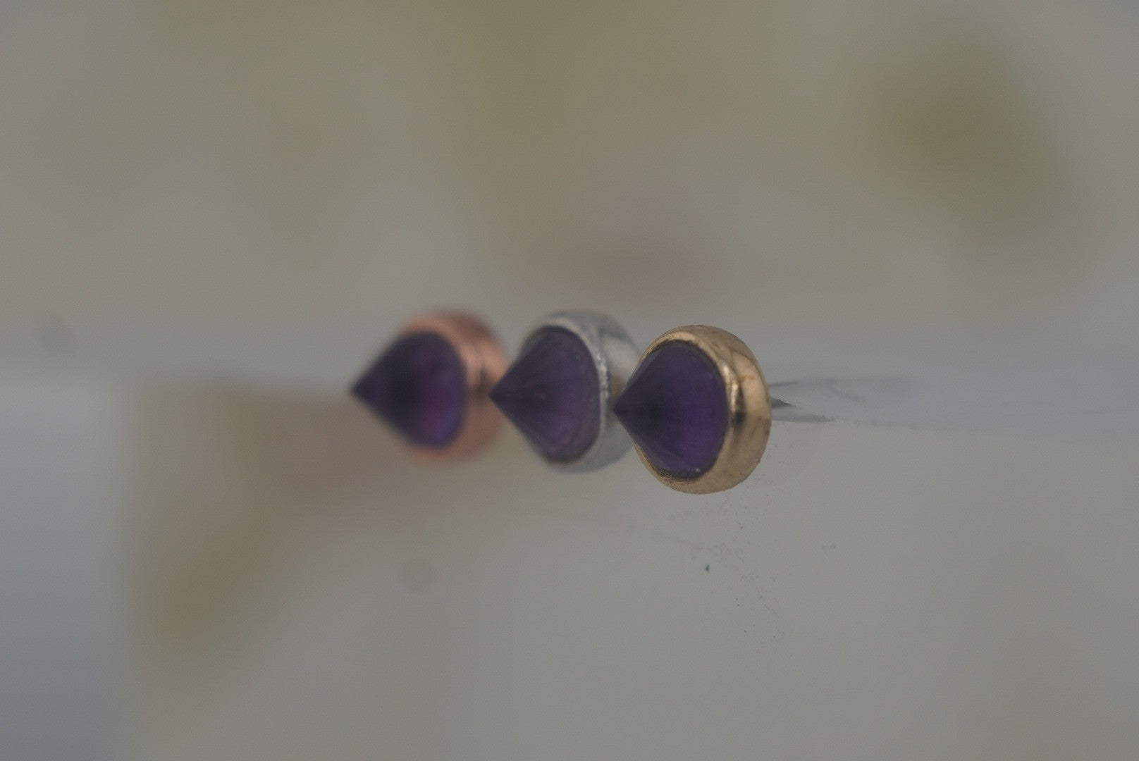 Round Bezel Reverse Set in Amethyst