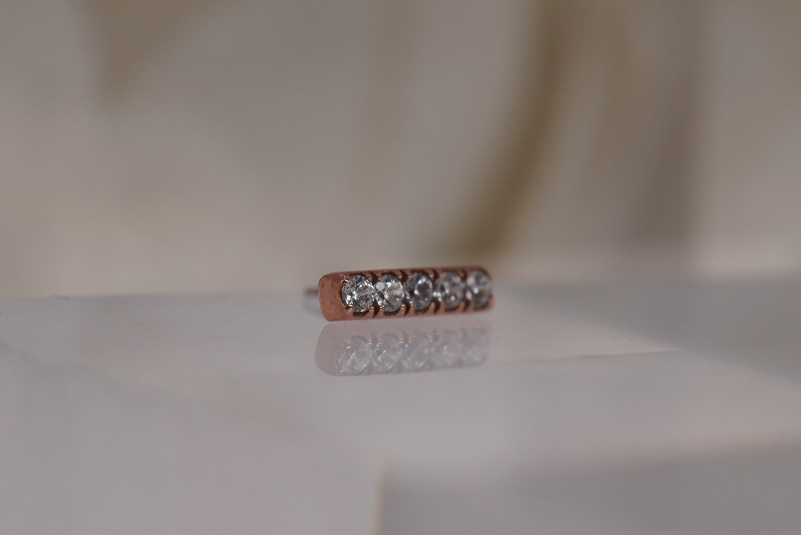 Rowe | Buddha Jewelry | 14k Gold White Sapphire Threadless Piercing Jewelry