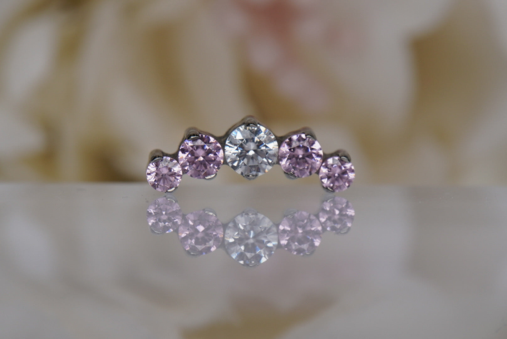 Pink & White Crystal Prium- 12/14g