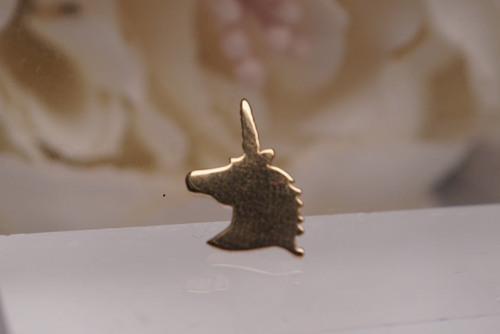 Unicorn Head- Yellow Gold Plated