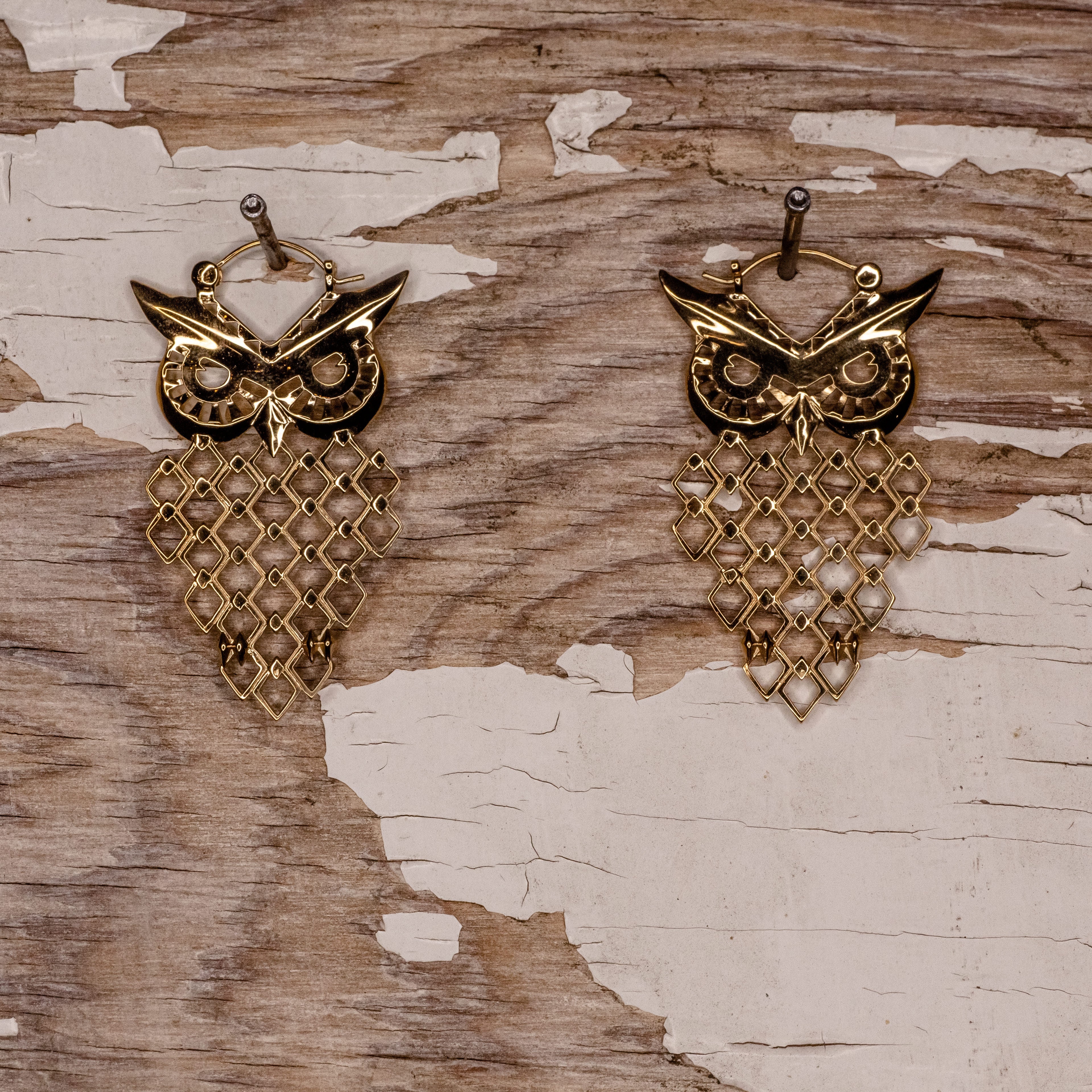 Owl Hoop - Yellow Gold Plated