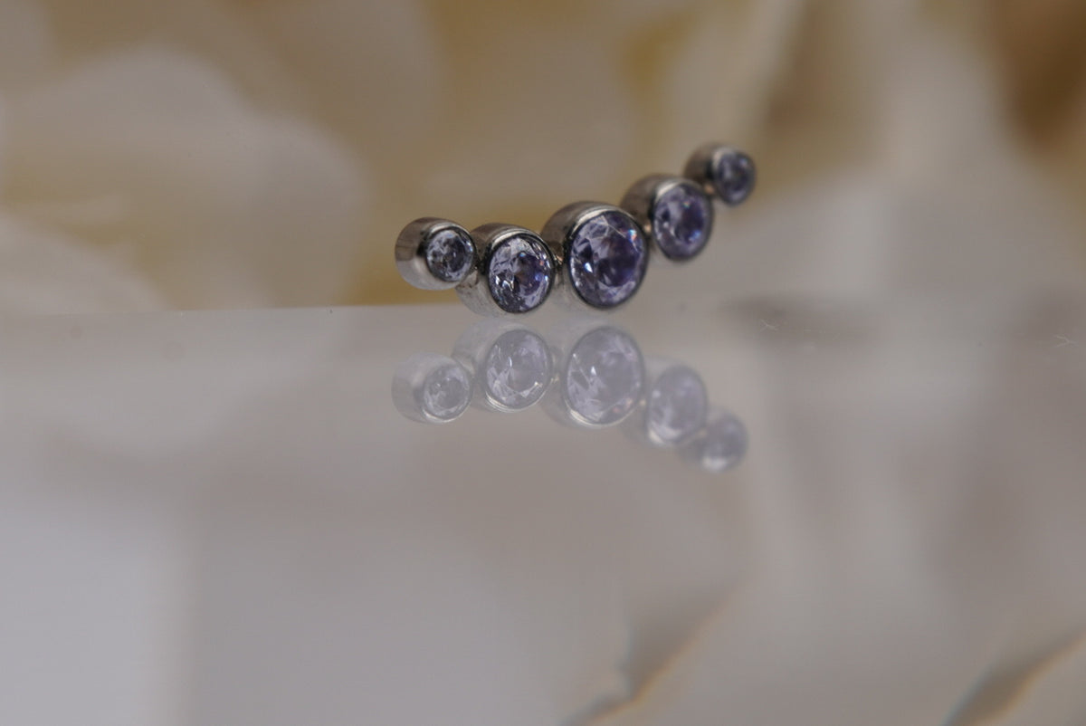 Lavender Bezel Crystal Prium- angled view