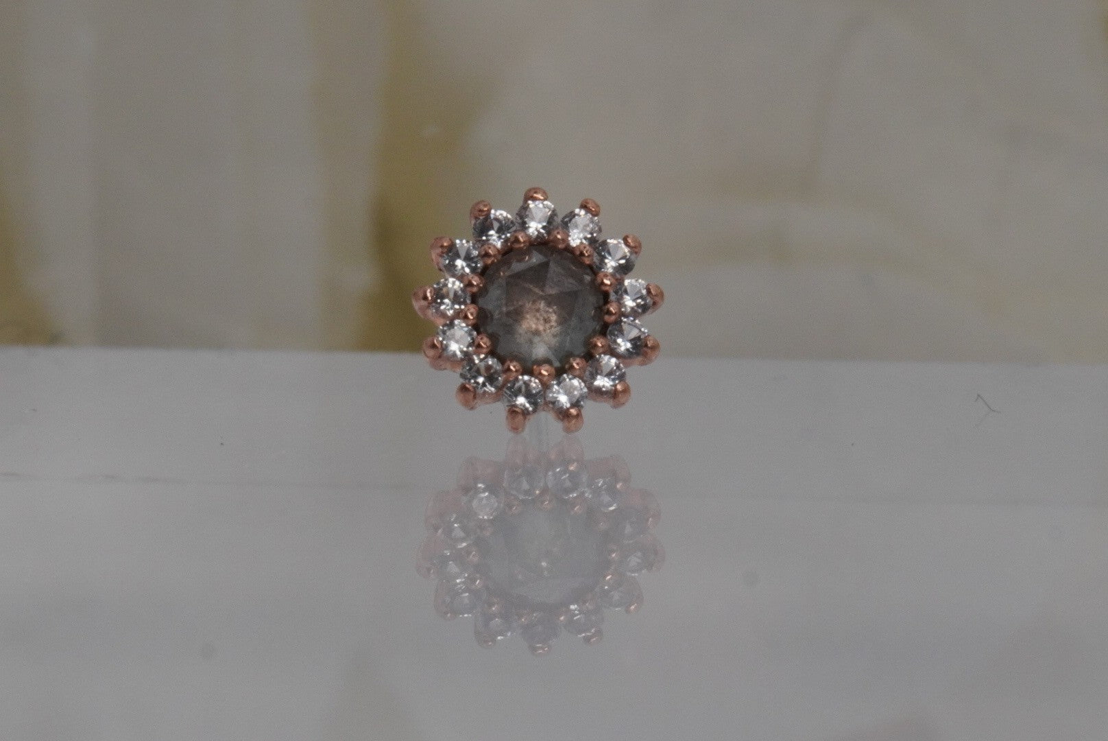 Delphine with Grey Diamonds & White Sapphires