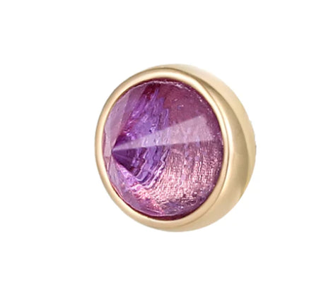 Round Bezel Reverse Set in Amethyst