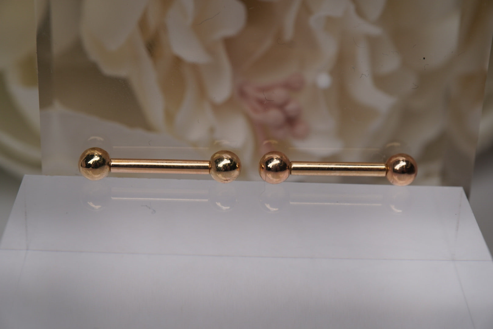 Yellow Gold Barbell- 18g 3/8" (1 piece)