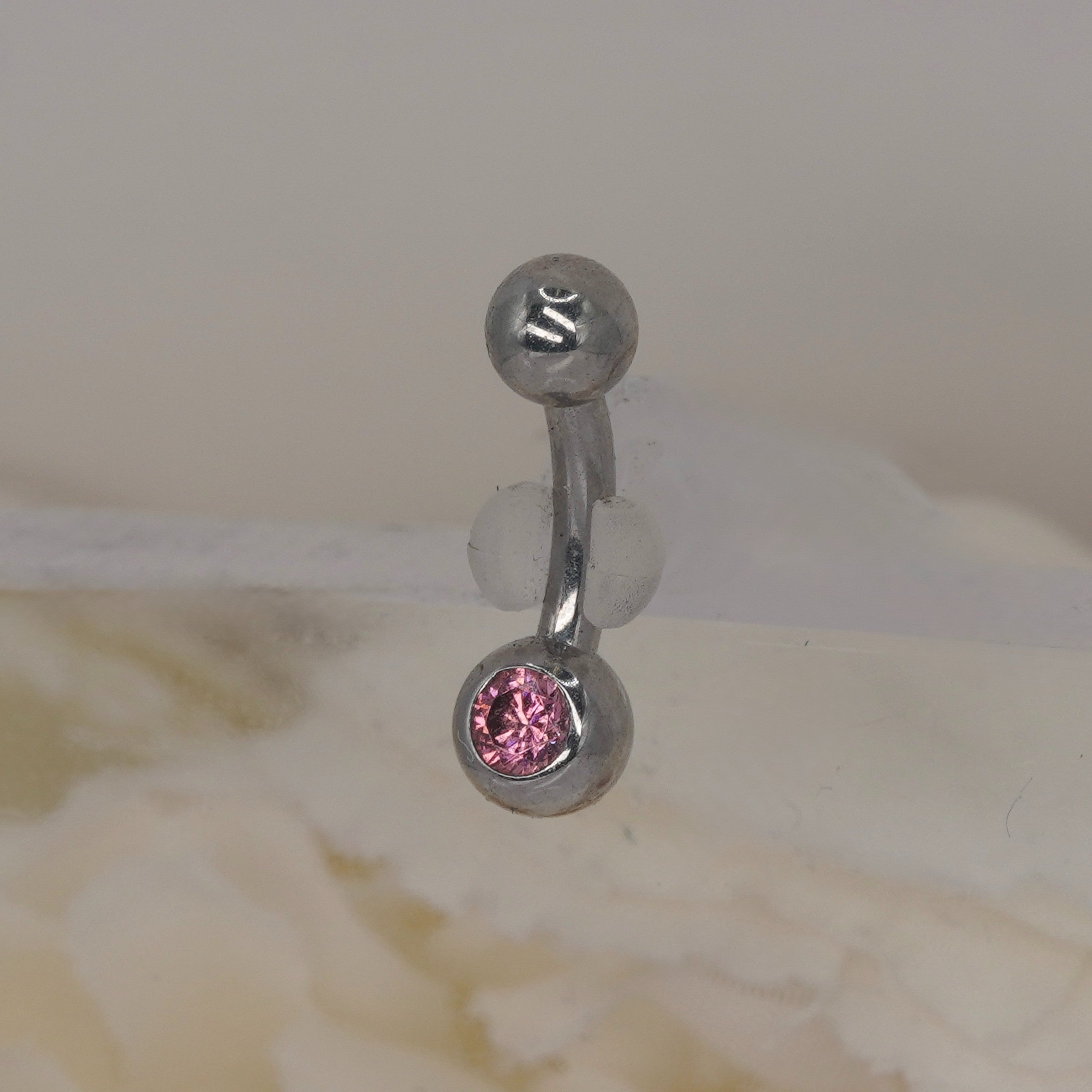 Pink 4mm Bezel Navel with Ball Top