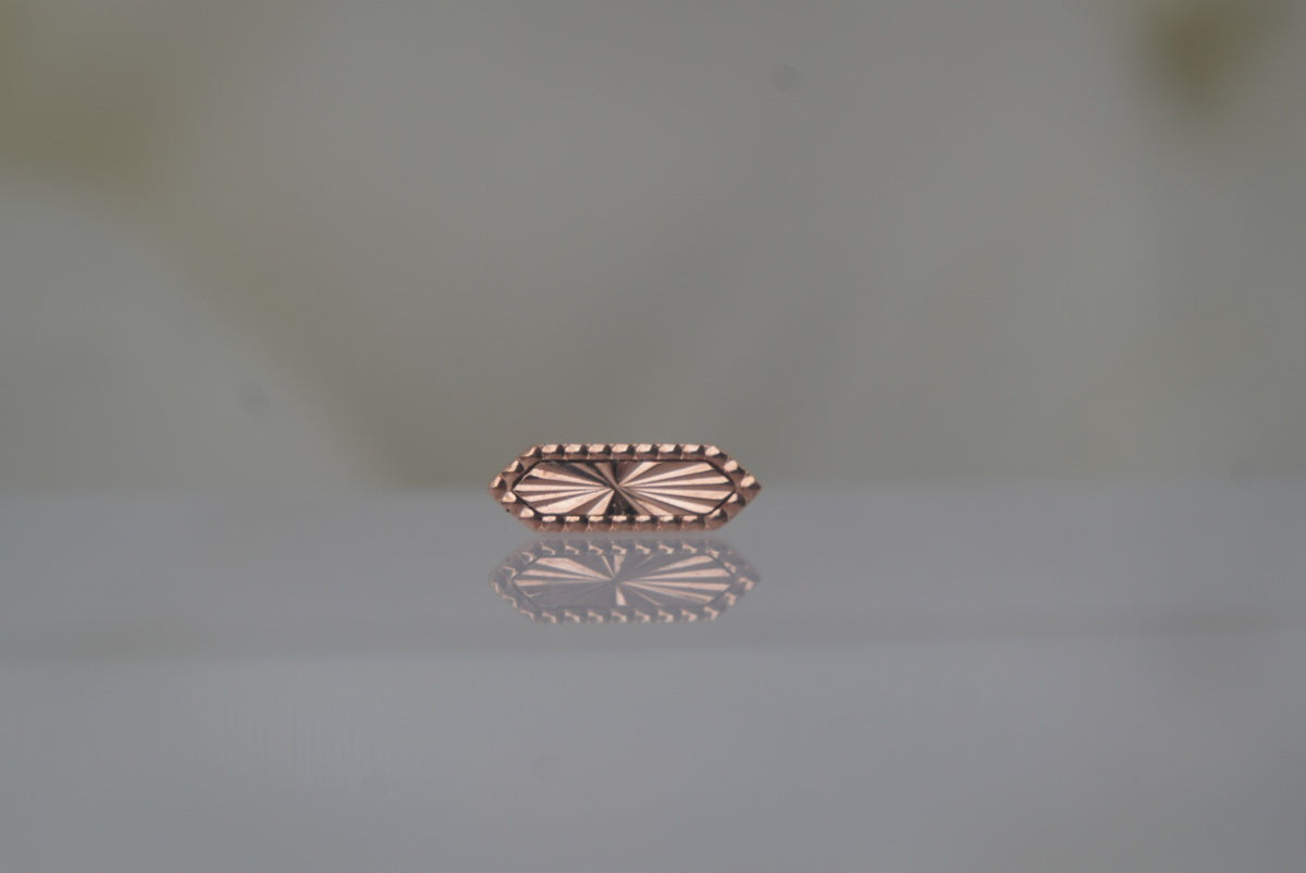 Buddha Jewelry Organics 14k Various Gold Color Options 6x2mm "Moxy" THREADLESS rose gold
