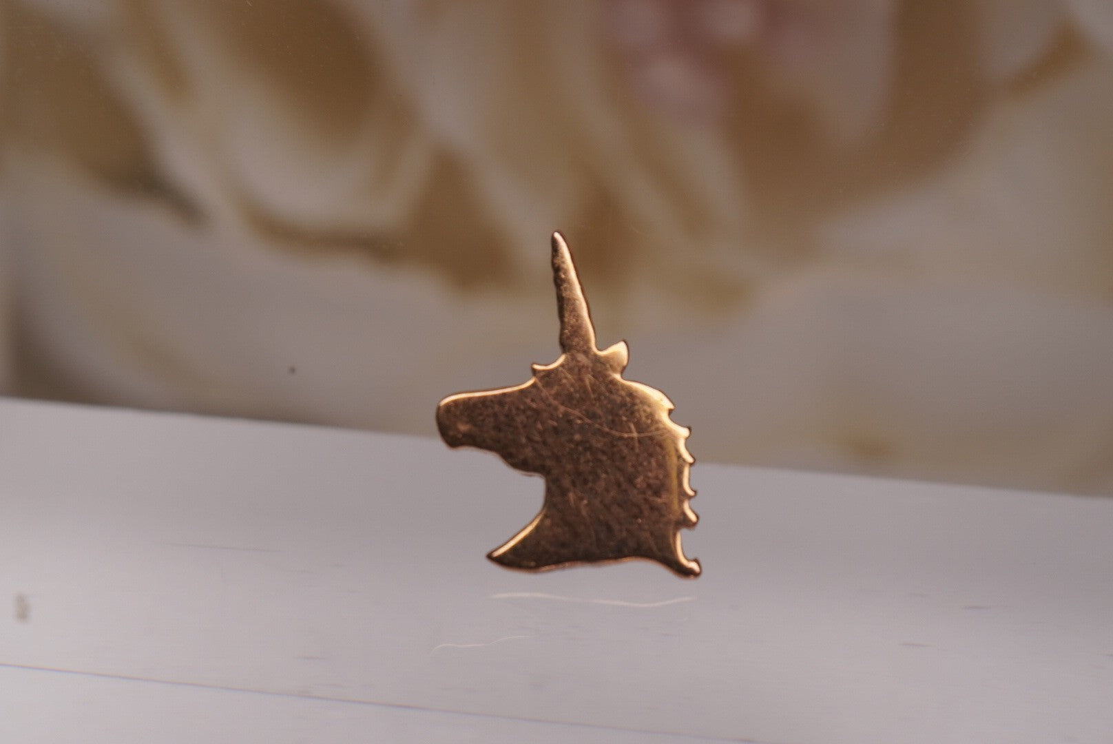 Unicorn Head- Yellow Gold Plated