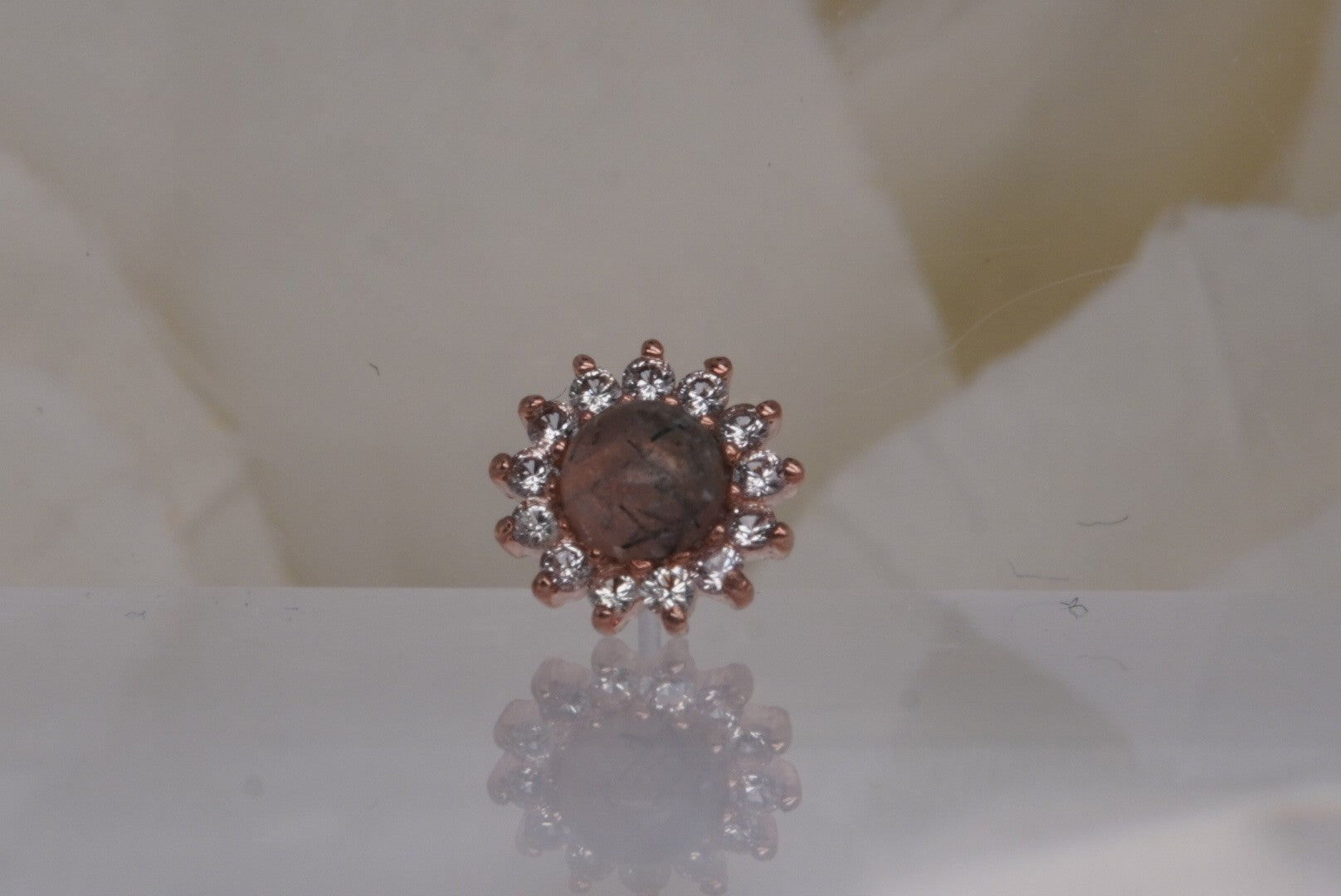 Delphine w/ Tourmalated Quartz & White Sapphire