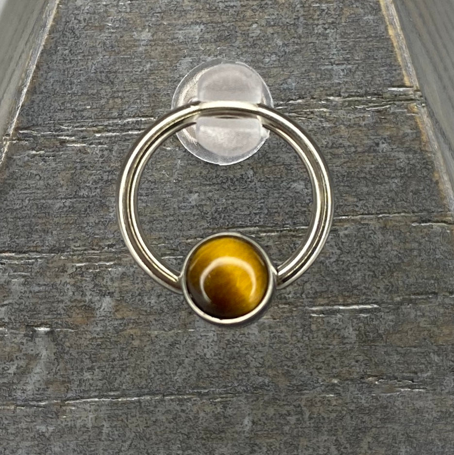 Captive Bead with Tiger's Eye